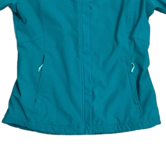 The North Face Maddie Raschel Softshell Jacket Teal Fuzzy Interior Blue Medium - Picture 3 of 9